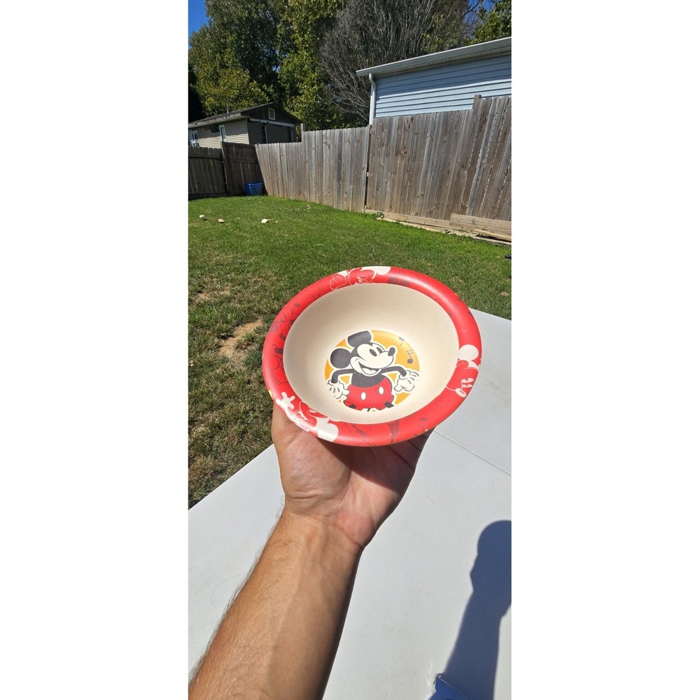 vintage Disney Mickey Mouse red bamboo eco-friendly Bowl